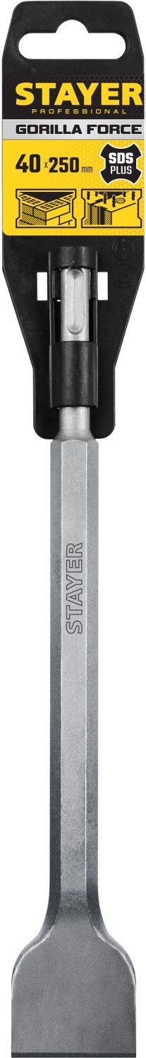 STAYER Gorilla Force, 40 х 250 мм, SDS-Plus, плоское изогнутое зубило, Professional (29351-00-250)
