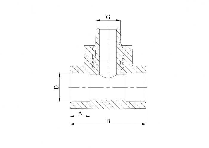 Тройник комбинированный 40 х 1/2" (НР) ПП (PP-R100) серый HEISSKRAFT
