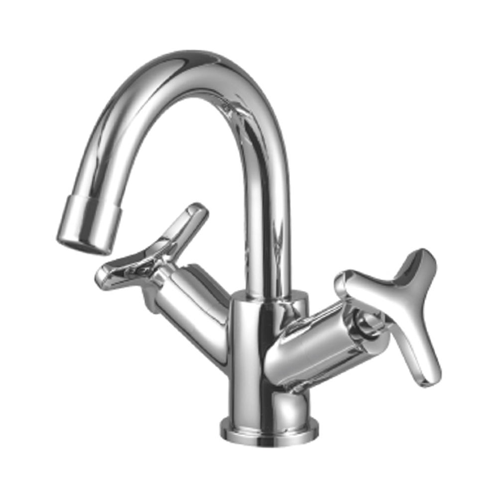 Смеситель для умывальника "plus spirit"  lm1907c  поворотн. излив, двухвентильный (1/10) "lemark"