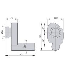 Сифон для писсуара горизонтальный 50х50мм M0420 MIANO