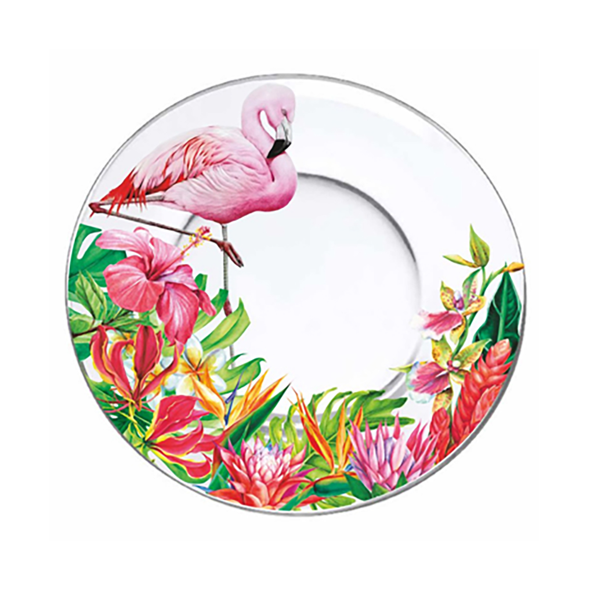 Тарелка десертная "фламинго в тропиках" 19,6 см (набор 6 шт.) (1/4) "декостек"