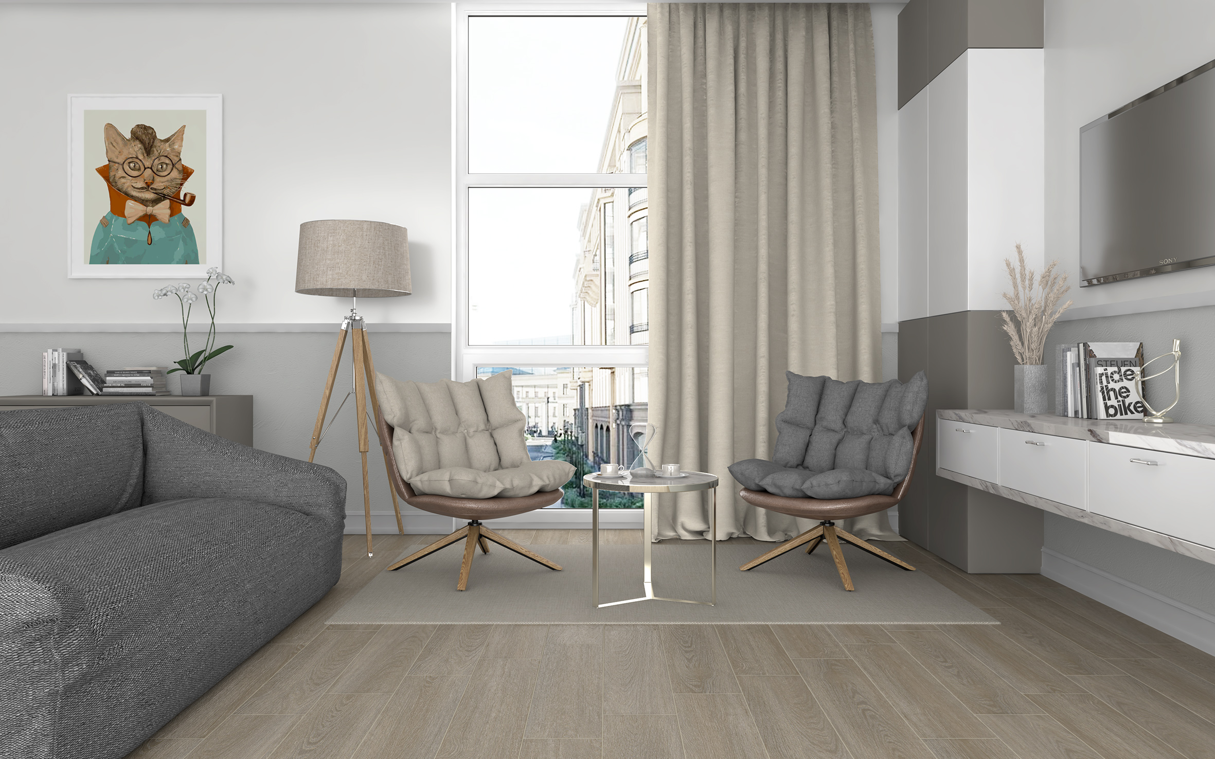 Madera керамогранит коричневый 19,60x79,80