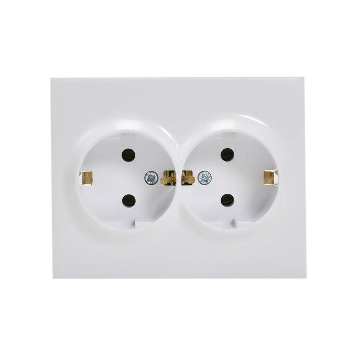 Розетка "karina" 2-х местн. с заземл., белый (1/10/120) "lezard" 707-0200-127b