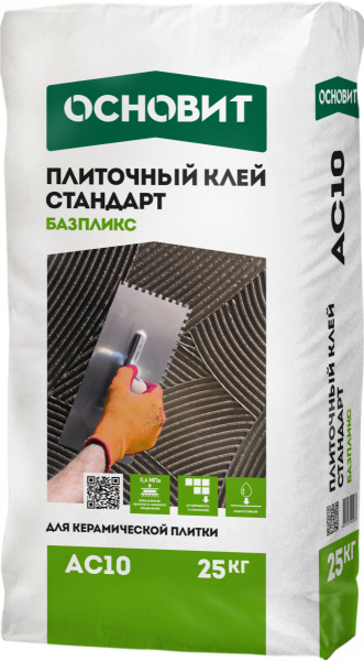 Клей для плитки ОСНОВИТ БАЗПЛИКС АС10 Стандарт 25кг