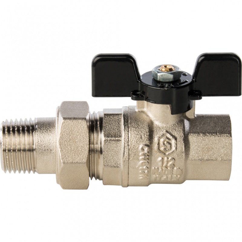 Кран шаровый STOUT ВН 1/2" с американкой бабочка