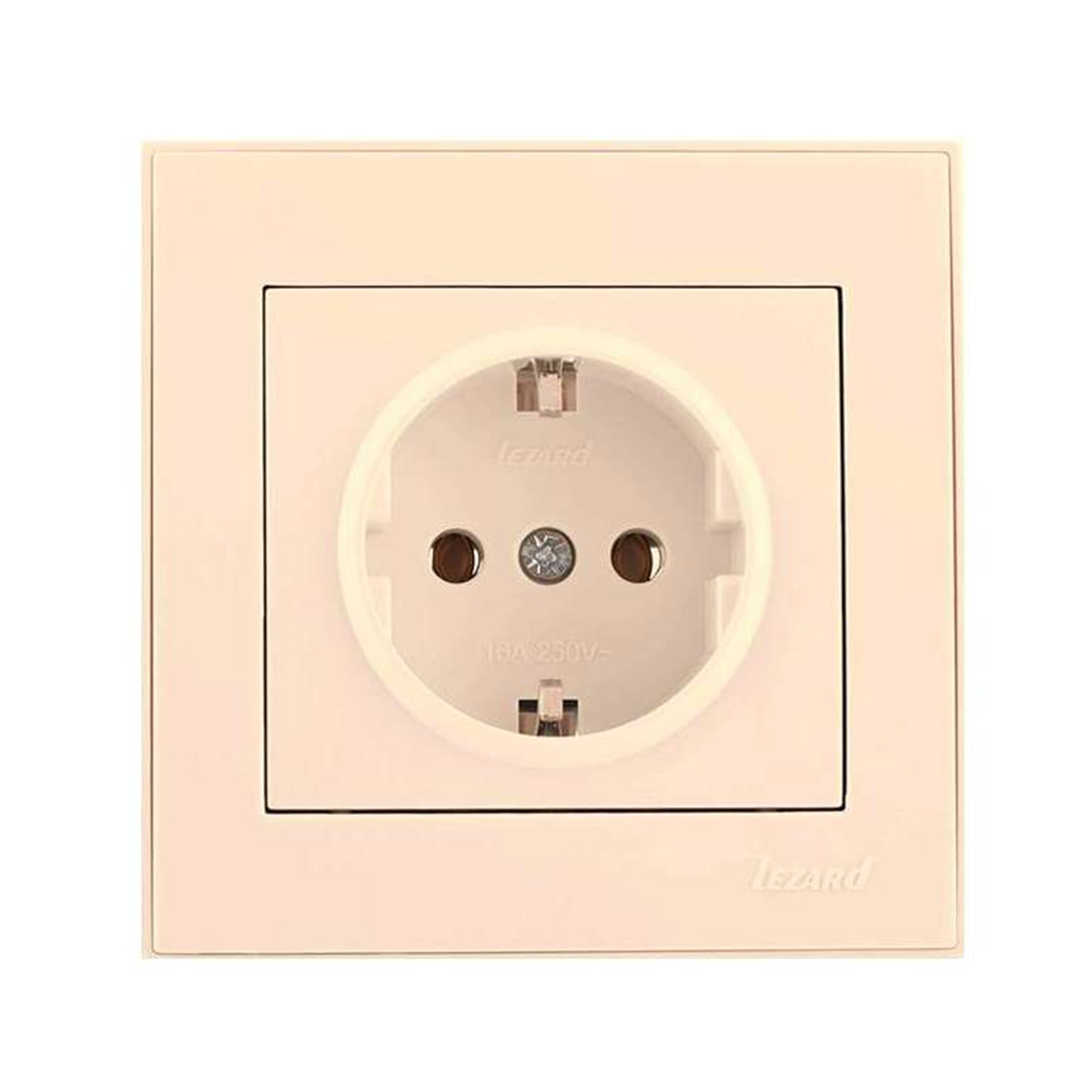 Розетка "rain" 1 местн. с заземл. (керамика) кремовый (1/10/120) "lezard" 703-0303-122