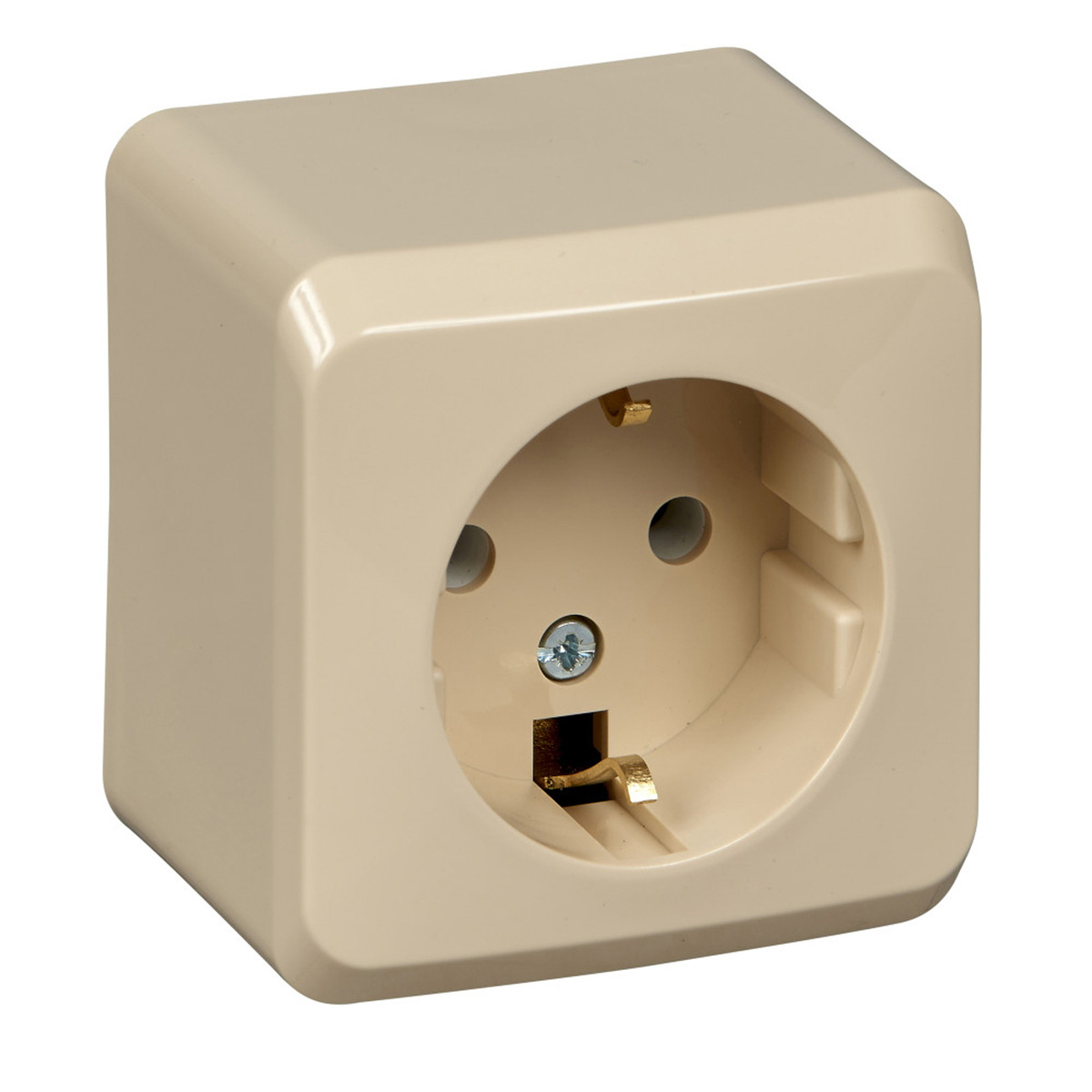 Розетка открыт. уст. "этюд" 1 местн. с заземл. 16а, кремовый (1/17/136) "schneider"