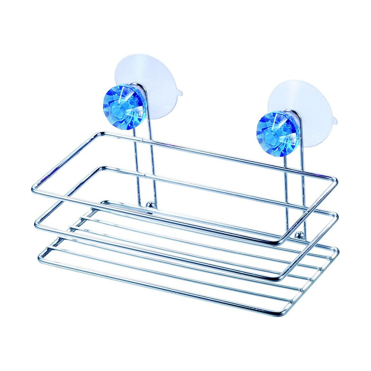 Полка для ванной на присосках "бриллиант" 25*11,5*4 см  хром. (1/12) "рыжий кот" w2037