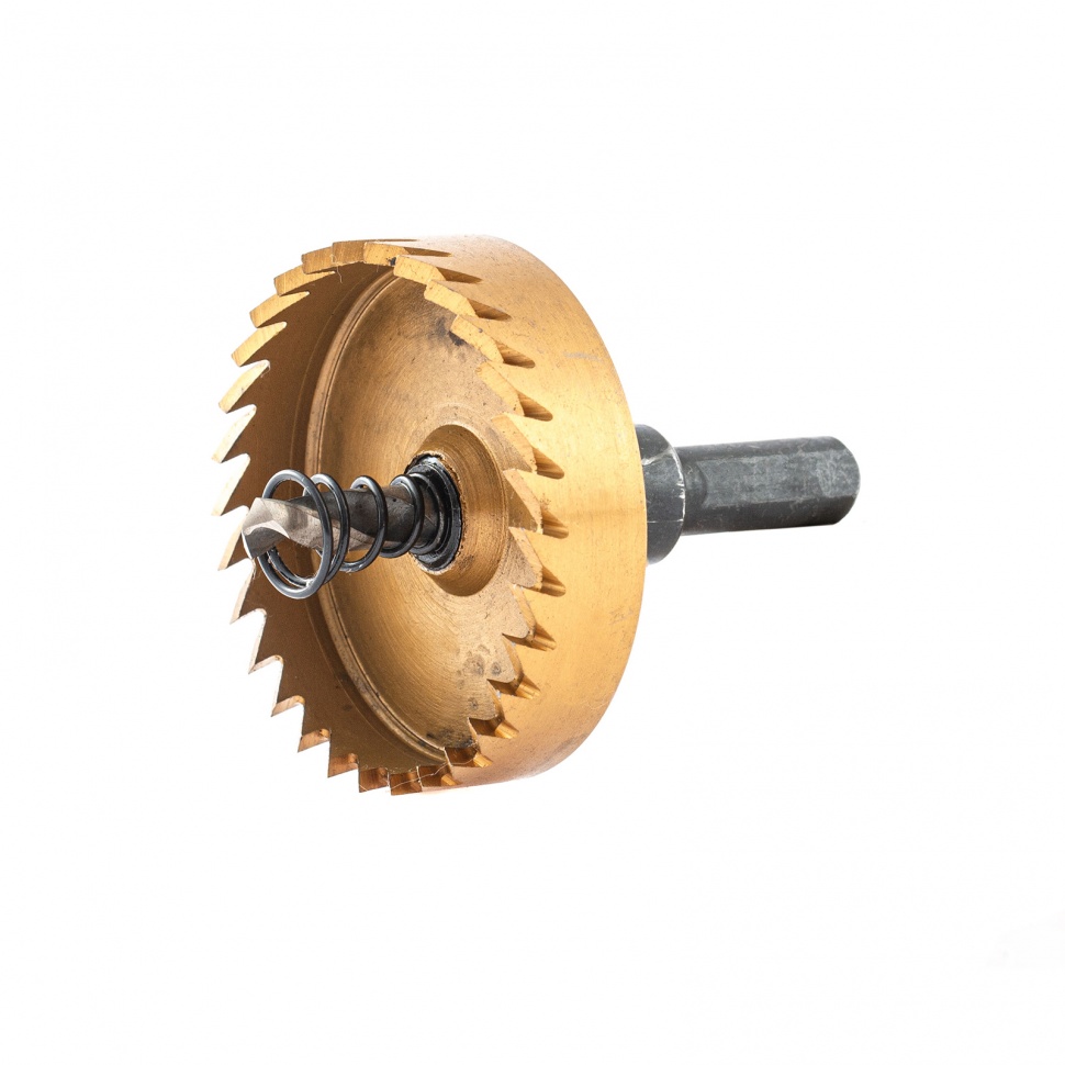 Коронка по металлу HSS, 55 мм, нитридтитановое покрытие Denzel (724118)