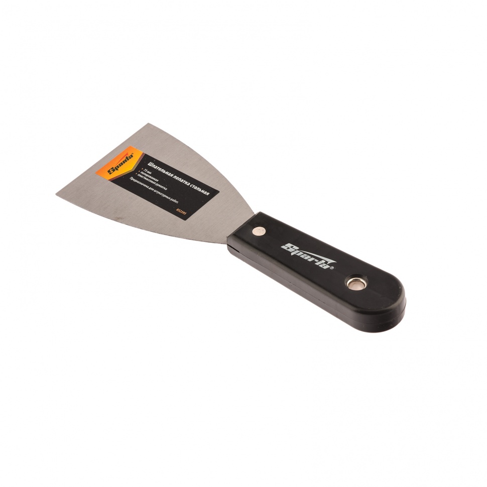 Шпательная лопатка стальная, 75 мм, полированная, пластмассовая ручка Sparta (852395)