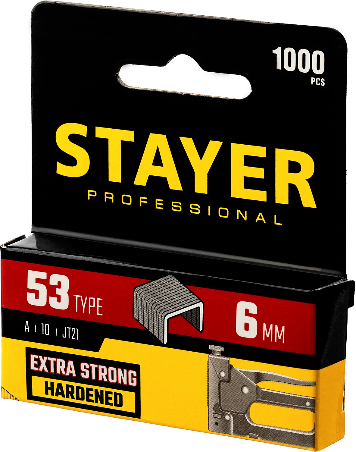 STAYER тип 53 (A/10/JT21), 6 мм, 1000 шт, калибр 23GA, скобы для степлера, Professional (3159-06)