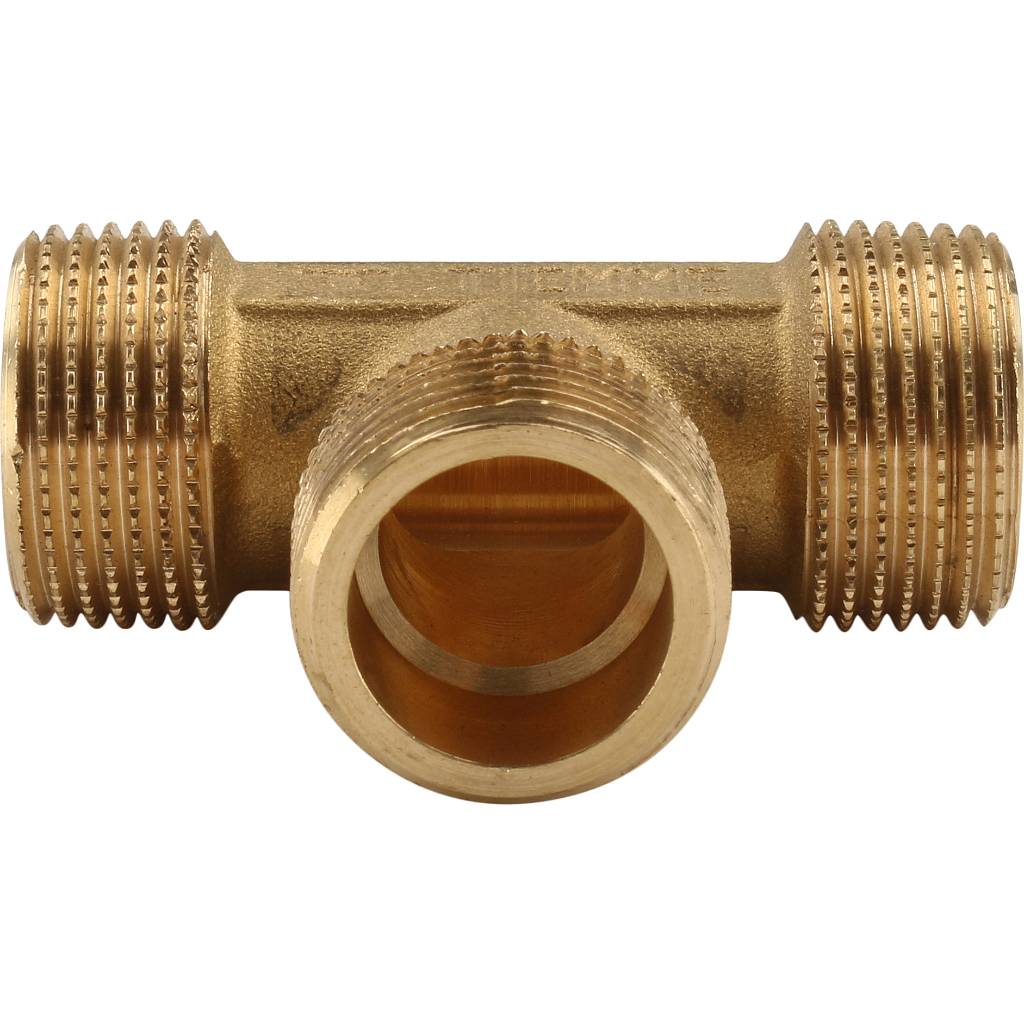 Тройник резьбовой НР 3/4" латунь TIEMME