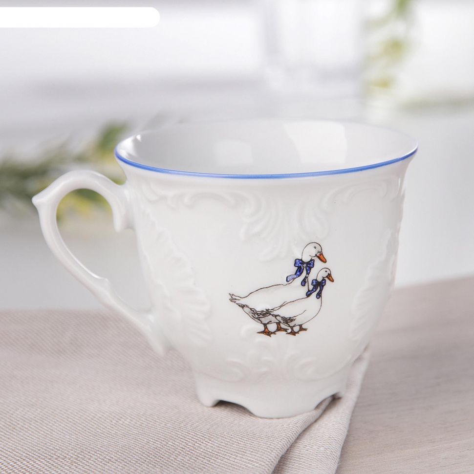 Чашка кофейная "rococo" гуси 170 мл (1/6/36) "cmielow" omd666-рококо-8