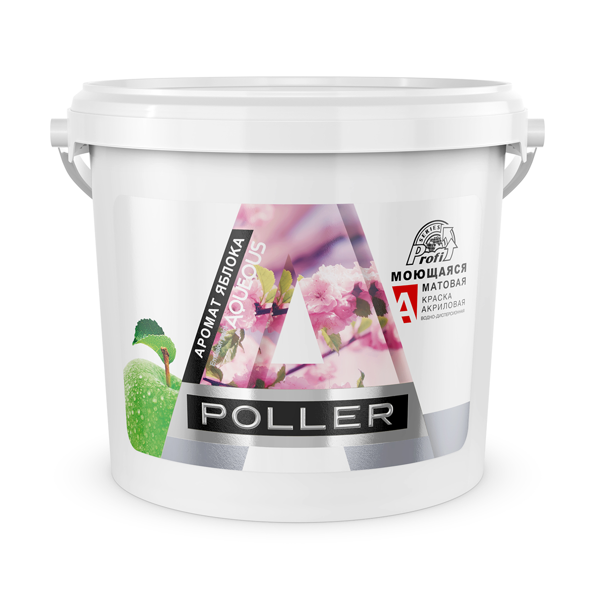 Краска "poller" акриловая моющаяся, матовая  9 л (1)