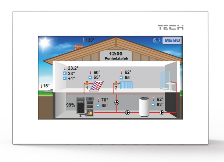 Комнатный регулятор ST-281 со связью RS TECH