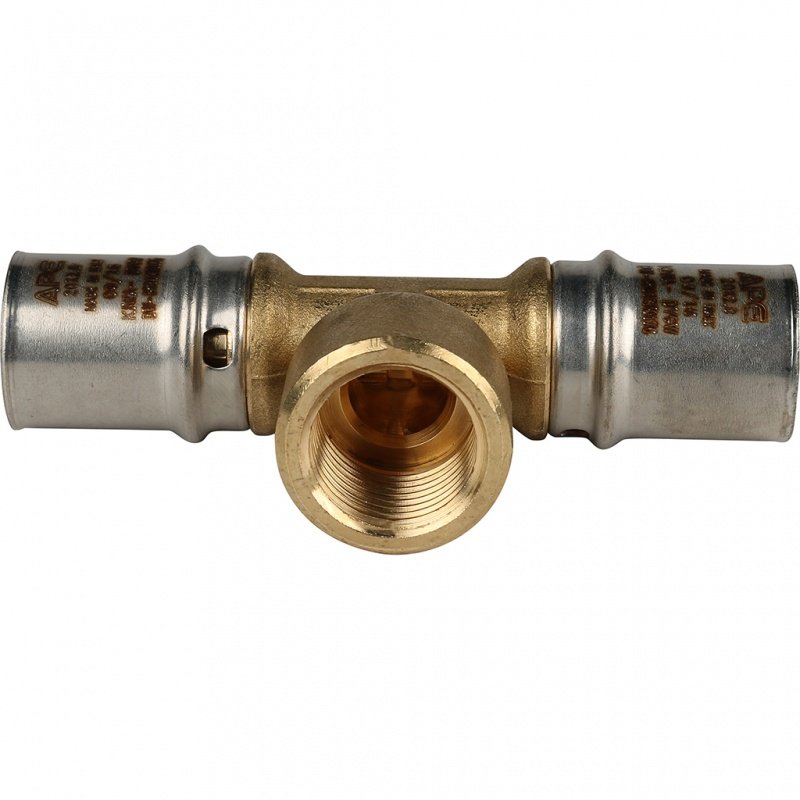 Тройник переходной под пресс 20 х 1/2" х 20 (ВР) STOUT для МП труб