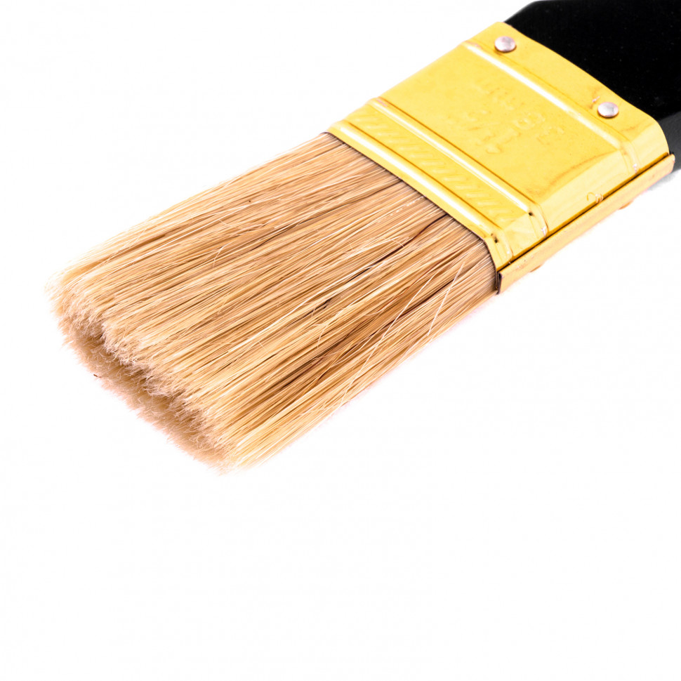 Кисть плоская "Профи" 1.5", натуральная щетина, деревянная ручка MTX (83151)