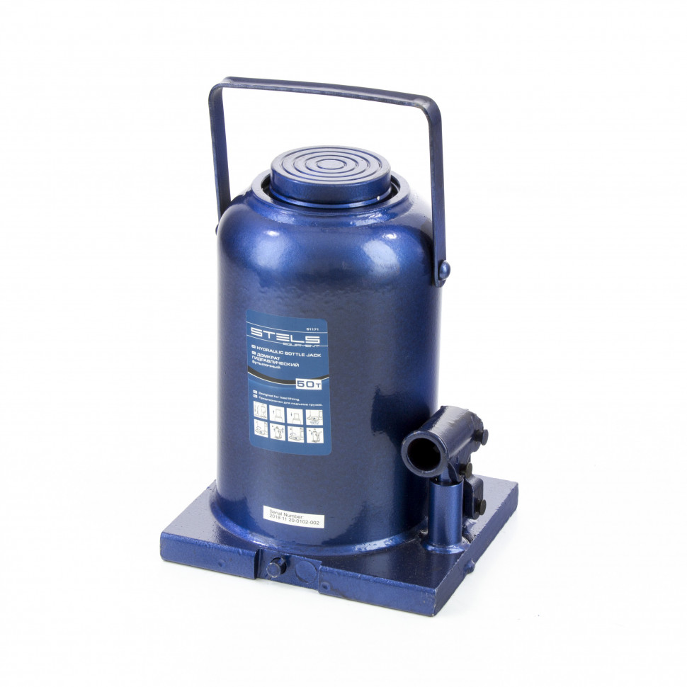 Домкрат гидравлический бутылочный, 50 т, h подъема 280-450 мм Stels (51171)