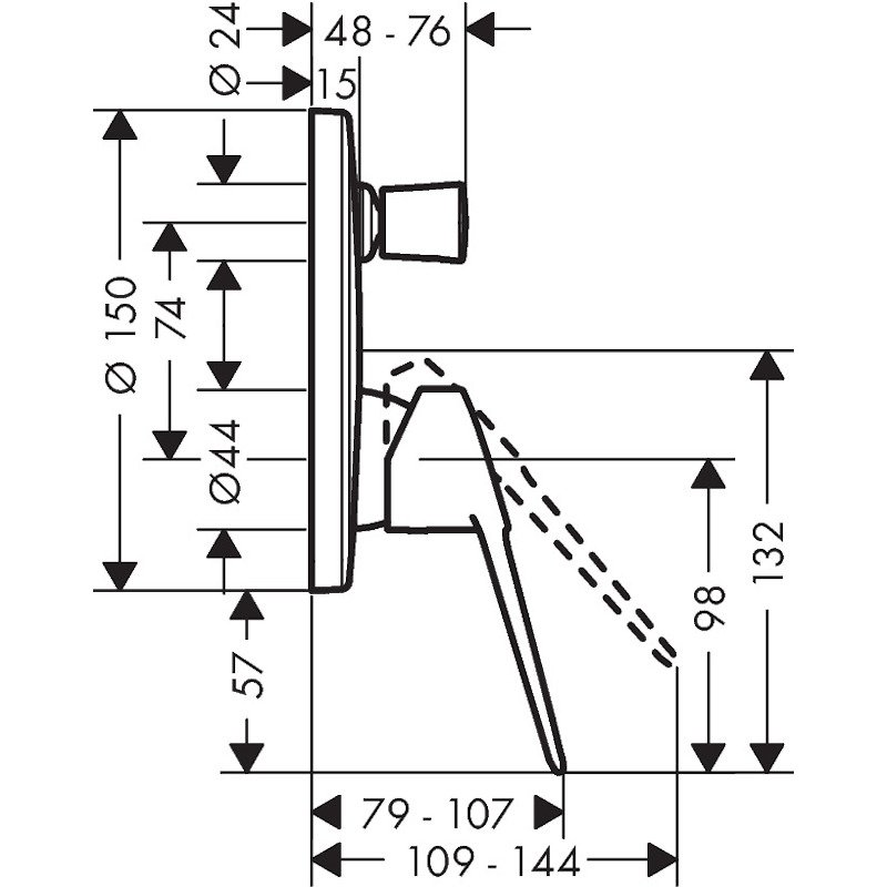 Смеситель для ванны HansGrohe HG Novus Loop СМ