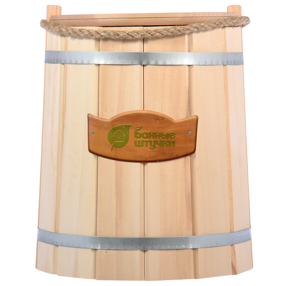 Ведро для бани и сауны 9 л с крышкой, липа (1) "банные штучки" 3594