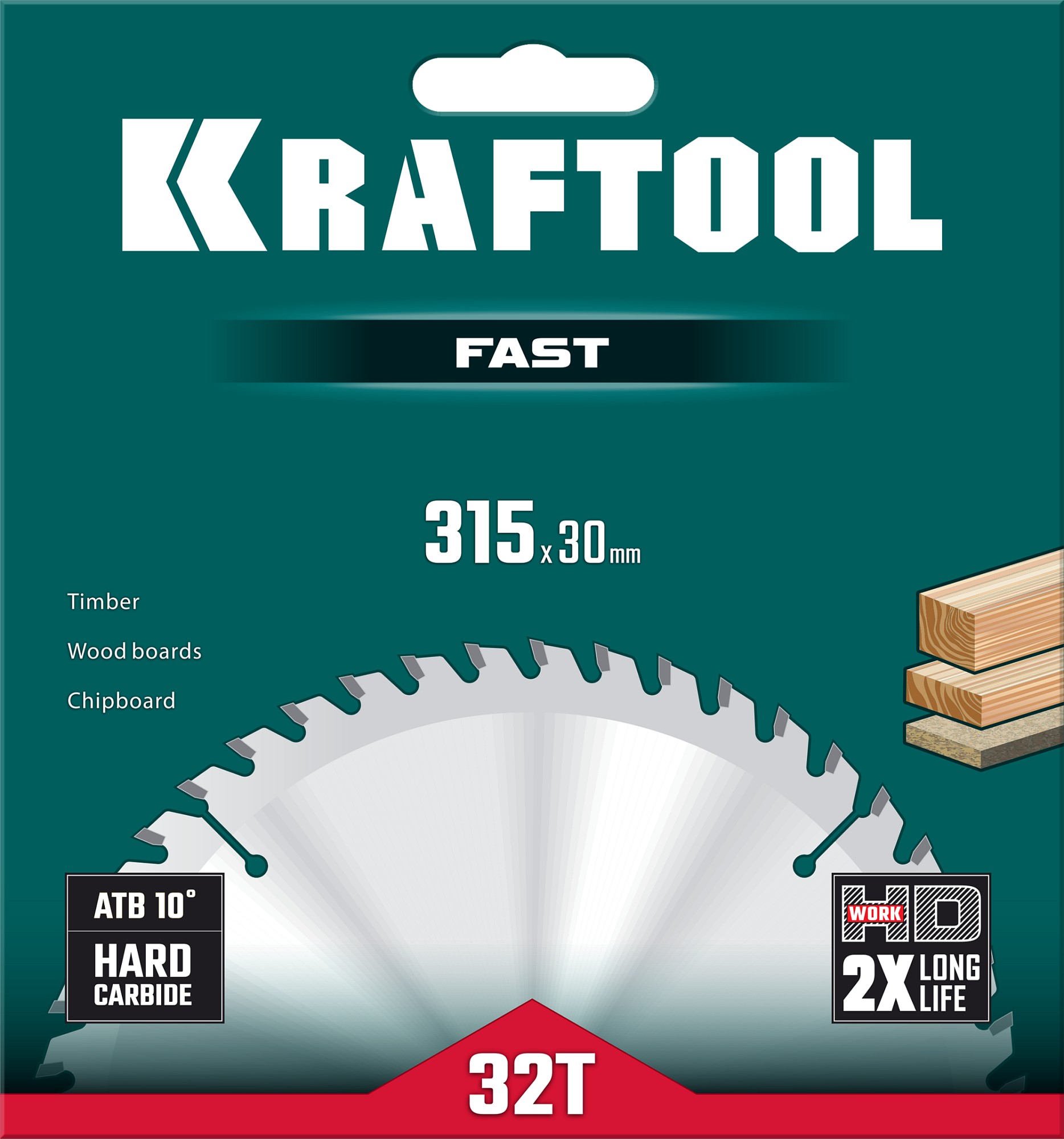 KRAFTOOL Fast, 315 х 30 мм, 32Т, пильный диск по дереву (36950-315-30)