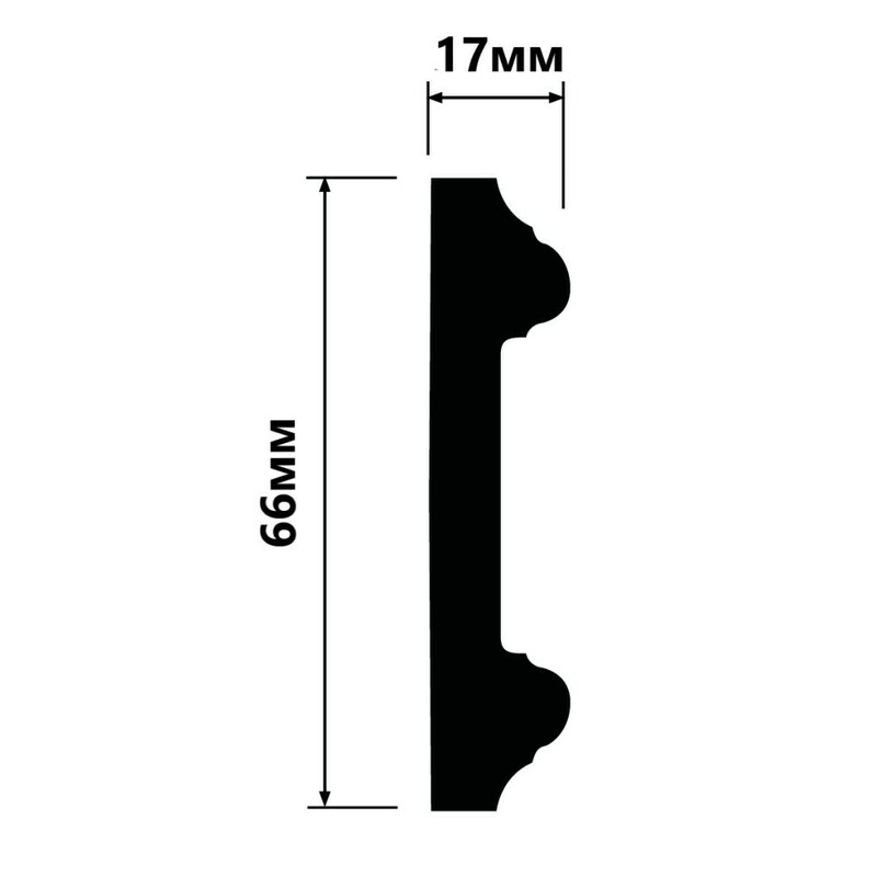 Молдинг HI WOOD WE66/ 66 х 17 х 2000