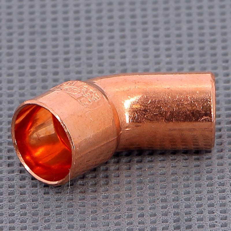 Угол однораструбный 45° VIEGA пайка 12 мм медный