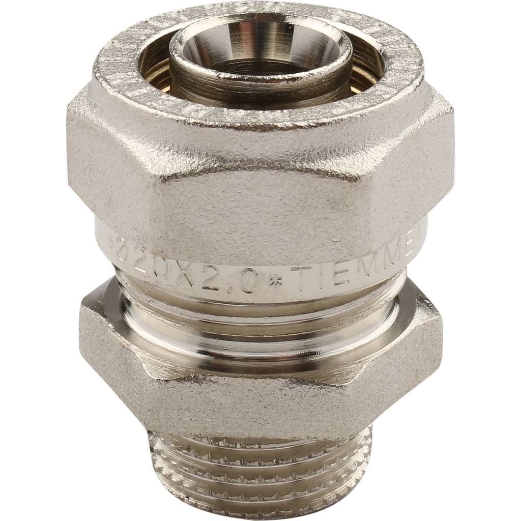 Обжимная муфта НР 20 х 1/2" TIEMME для металлопластиковых труб