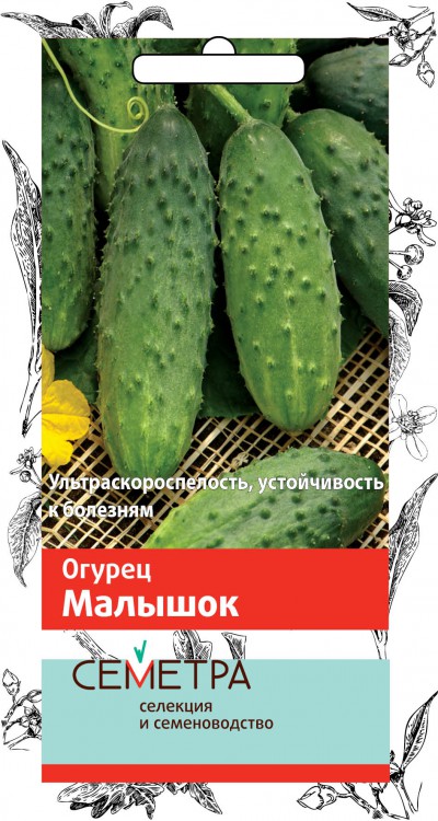 Семена огурец "малышок" (а) 0,5 г (10/100) "семетра"