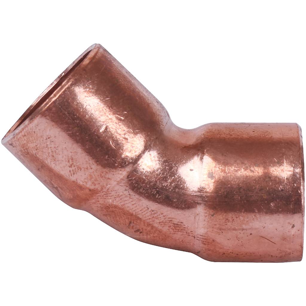 Отвод двухраструбный 22 мм / 45° под пайку медный SANHA 1504122