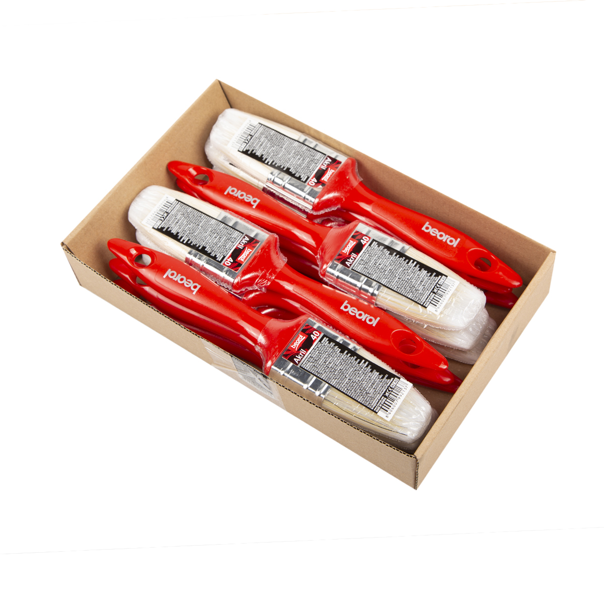 Кисть плоская акриловая 40 х 15 мм (12/168)  "beorol"