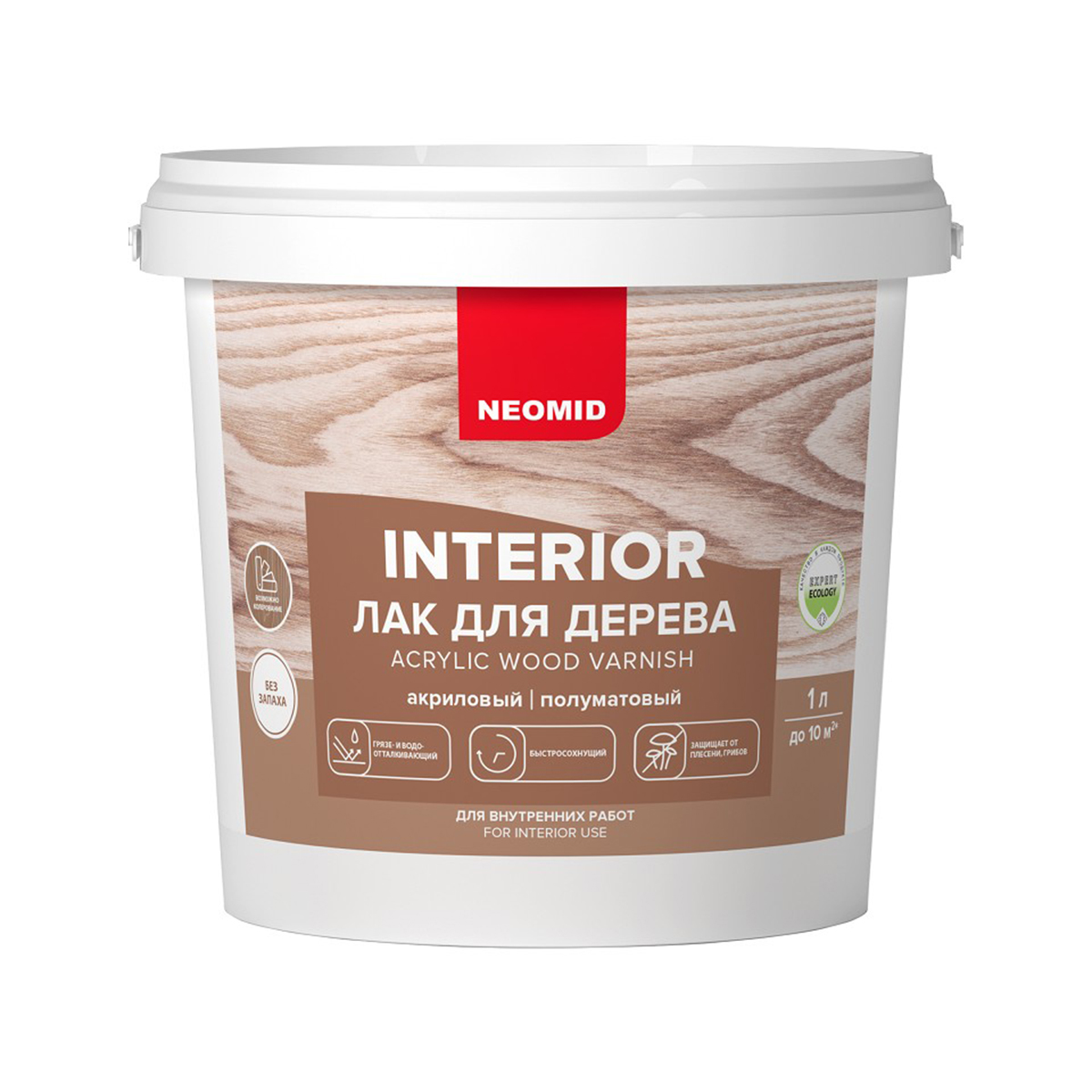 Лак акриловый "interior" для древесины 1 л (1/12) "neomid"
