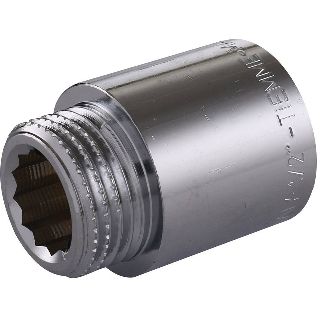 Удлинитель резьбовой 1/2" x 25 мм НР-ВР хромированный TIEMME