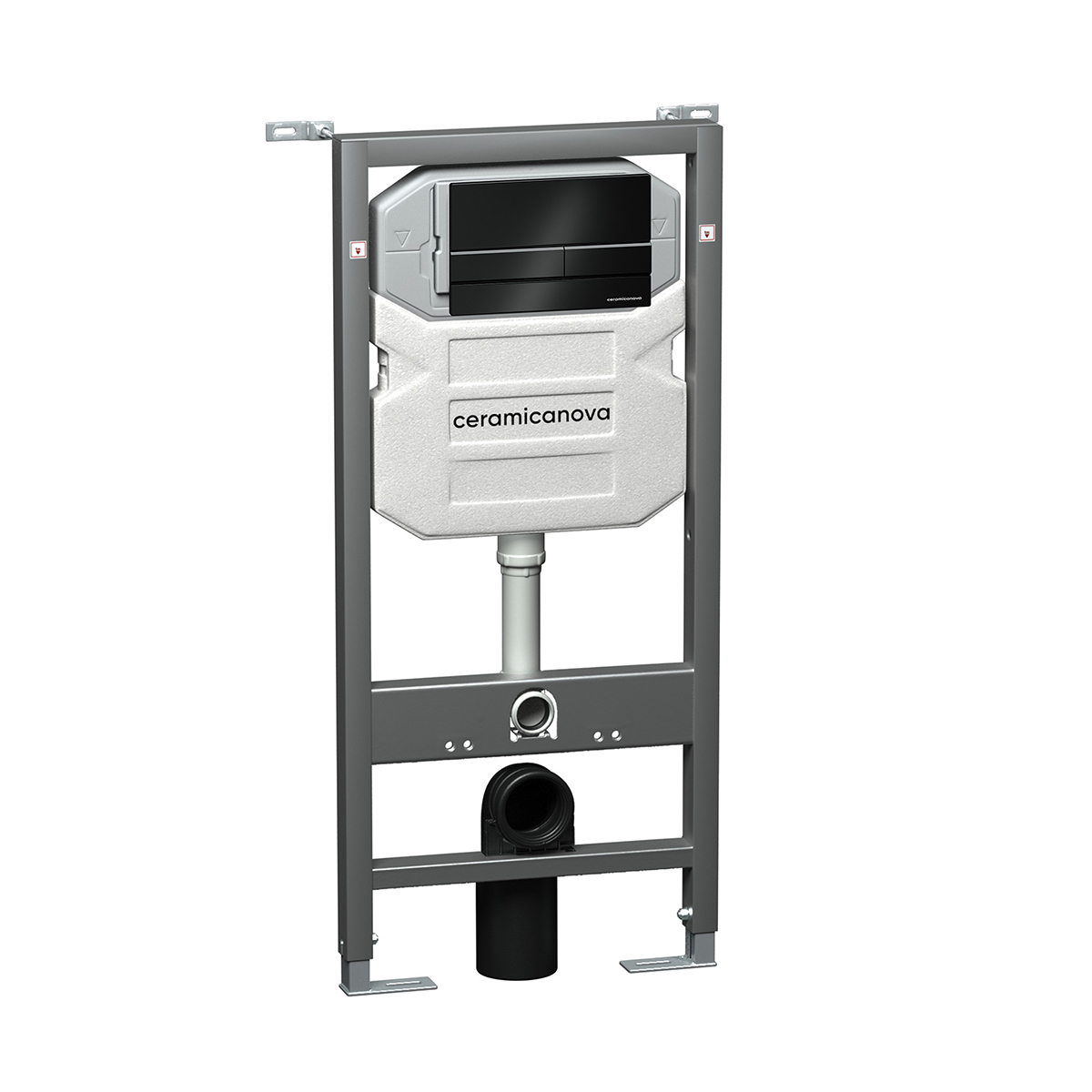 Инсталляция рамная для подвесного унитаза "envision" с кнопкой flat (черный) "ceramica nova" cn1002b