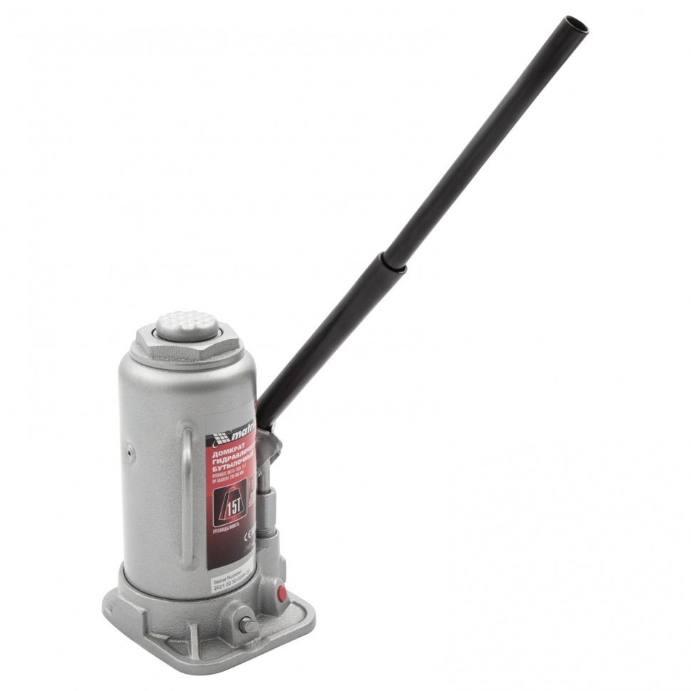 Домкрат гидравлический бутылочный, 15 т, высота подъема 230-460 мм Matrix (50729)