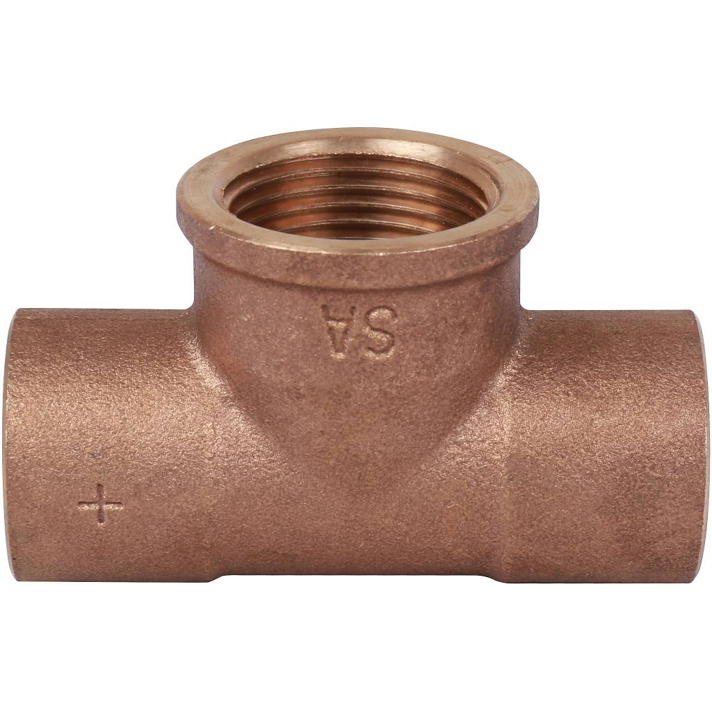 Тройник 22x3/4"x22 переходной под пайку с резьбой (ВР) SANHA бронза 141302234