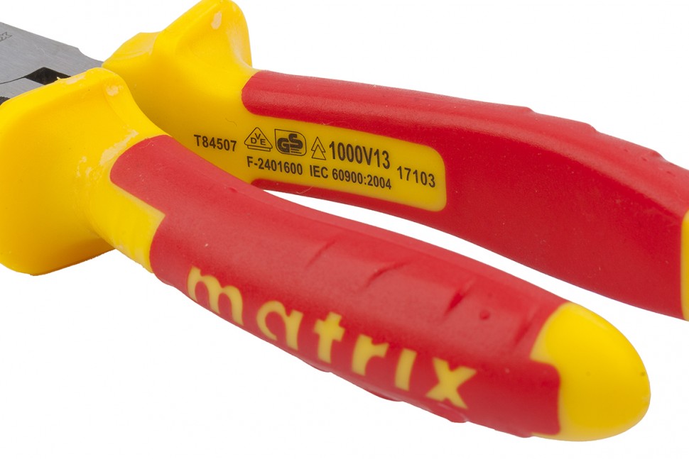 Длинногубцы прямые Insulated, 200 мм, двухкомпонентные рукоятки Matrix Professional (17103)