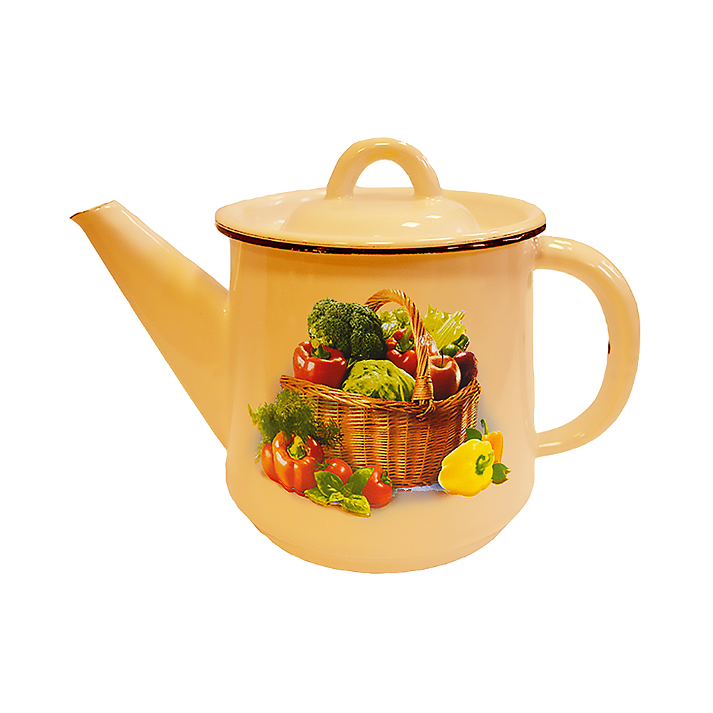 Чайник эмалиров. декор. 1 л (1/12) "стальэмаль"  1с202с