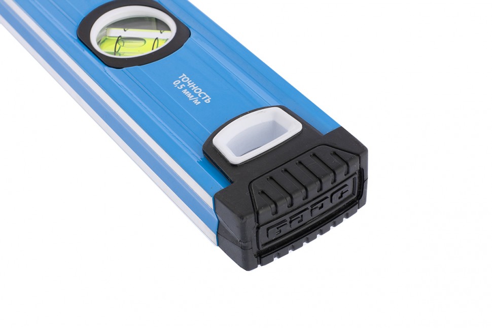 Уровень алюминиевый, 800 мм, профиль 1.6 мм, фрезерованный, ударопрочные заглушки, 3 глазка Барс (34424)