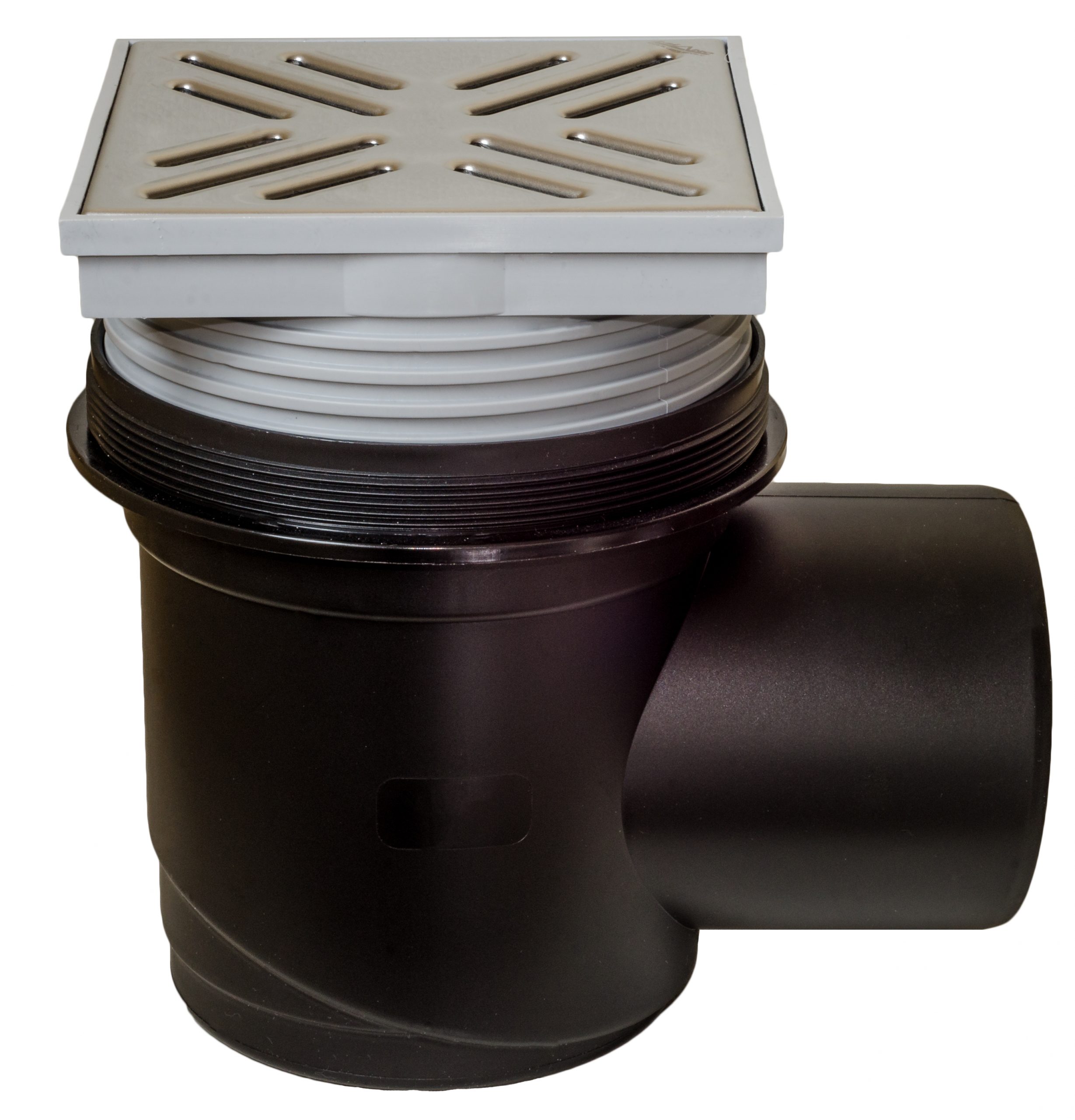 Сливной трап DN110 155х155, угловой, решетка из нержавеющей стали, регулируемый MPVB-11003 MIANO