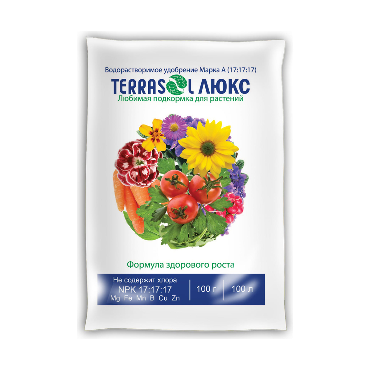 Удобрение "универсальное" минеральное 100 г (50) "terrasol люкс"