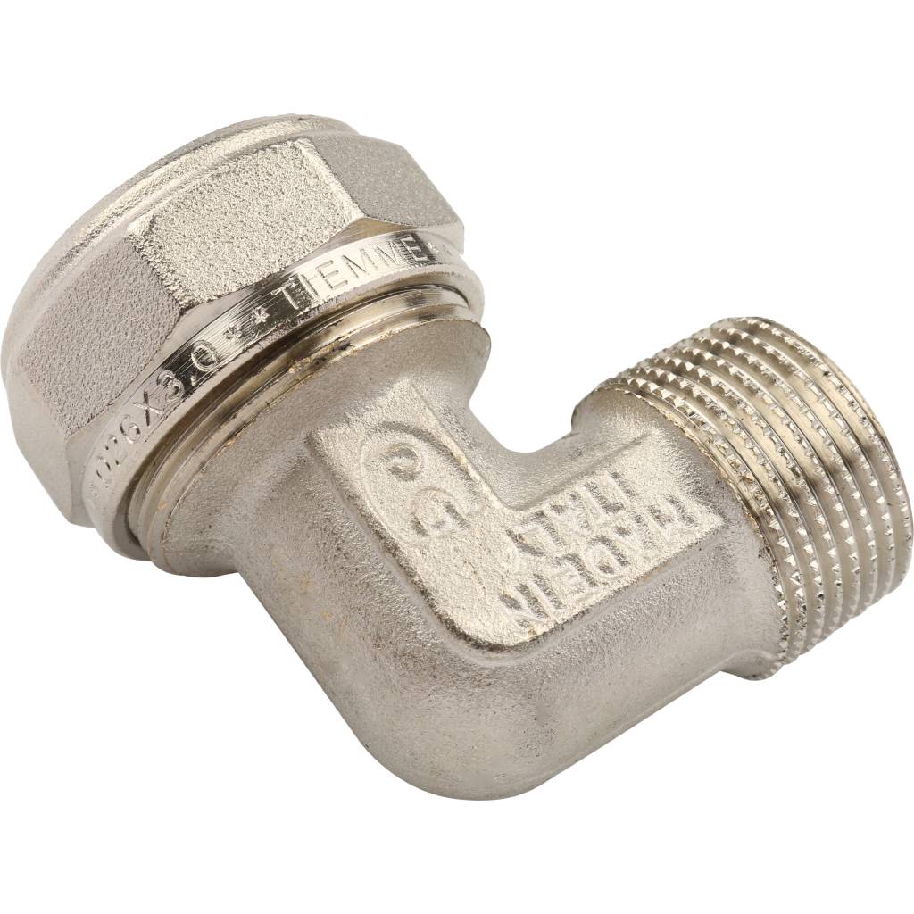 Угол переходной 26 х 3/4'' НР обжимной TIEMME для металлопластиковых труб