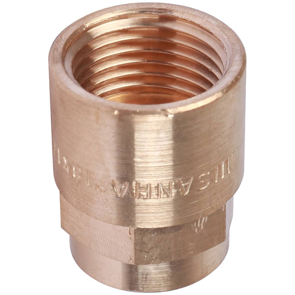 Муфта 18х1/2" переходная (ВР) под пайку с внутренней резьбой SANHA бронзовая 142701812