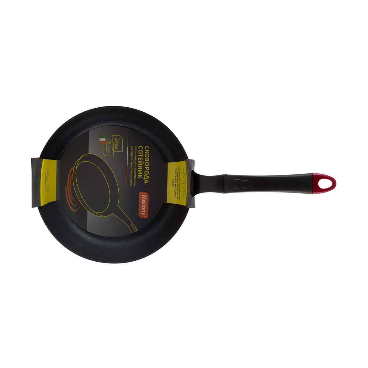 Сковорода-сотейник антипригарн. "forza" 24 см (1/10) "mallony" msp-24