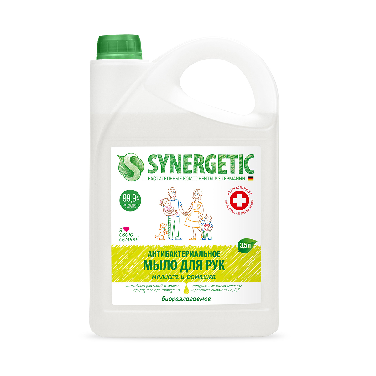 Жидкое мыло антибактер. (мелисса и ромашка)  3,5 л (1/4) "синергетик"