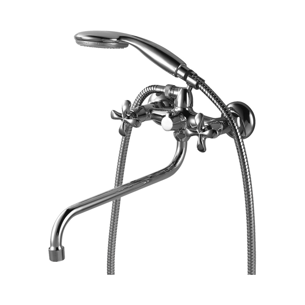 Смеситель для ванн "flora"  lm0151c длинный круглый излив, двухвентильный (1/12) "lemark"