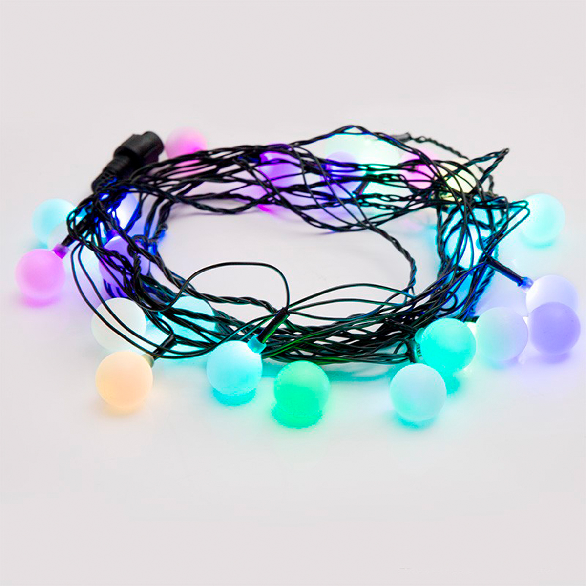 Электрогирлянда "шарики" 5 м, 25 разноцв. ламп d-25 мм, шнур зеленый (1/24) "neon-night" 303-559