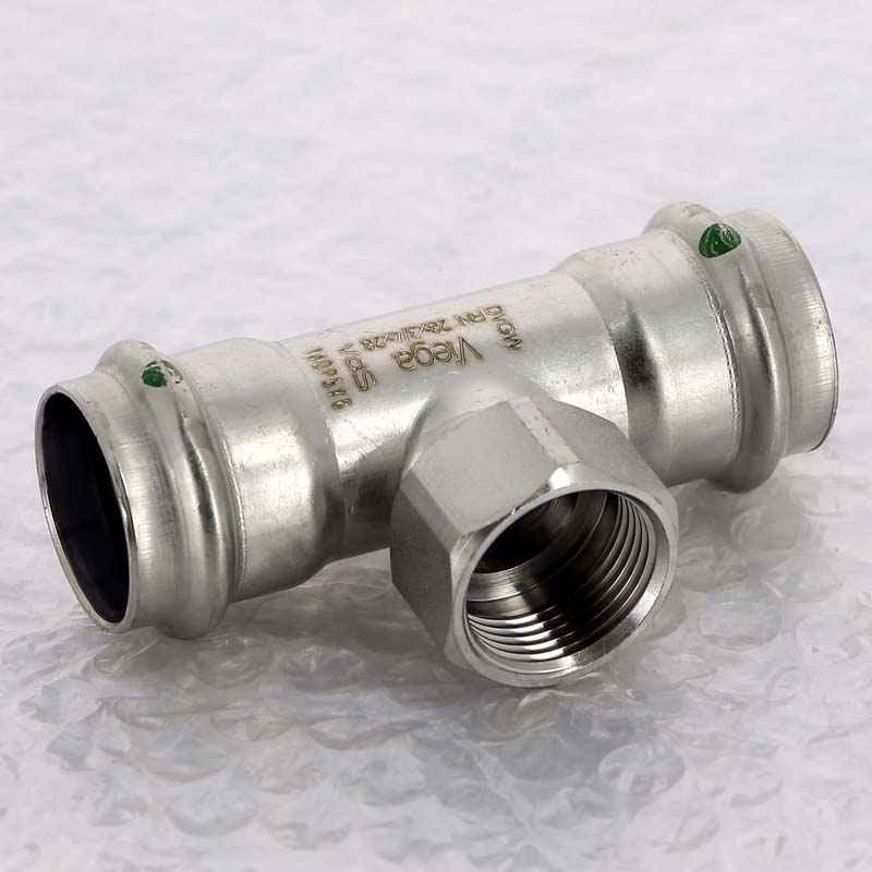 Тройник пресс-В 28х3/4"х28 нержавеющая сталь Sanpress Inox VIEGA