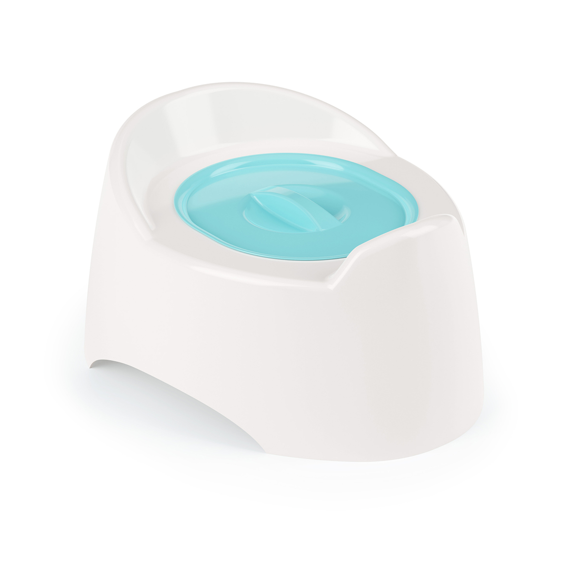 Горшок детский "малышок" с крышкой (белый/голубой) (1/10) "альтернатива" м1324