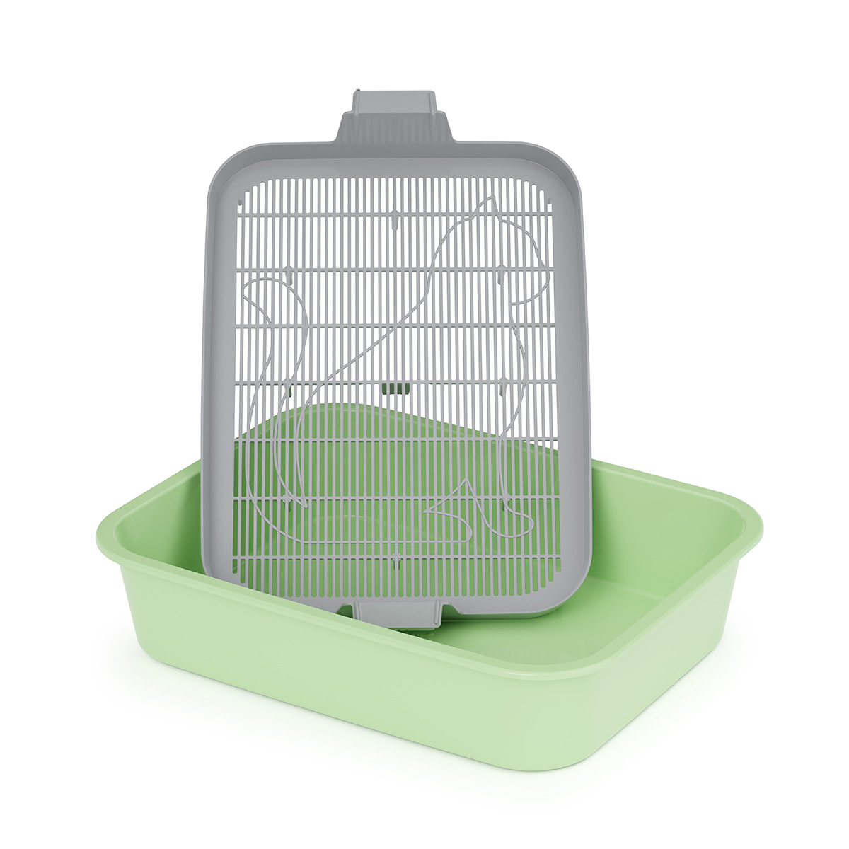 Лоток для животных "барсик" с решеткой (зеленый) (1/22) "альтернатива" м6932